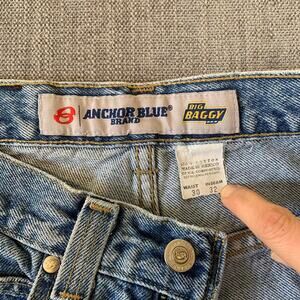 Y2K Anchor Blue Big Baggy Denim Jeans